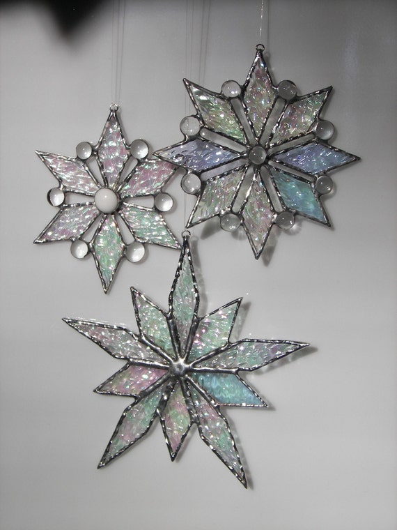 Items similar to Stained glass Snowflake - Snowflake ...