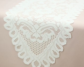Ivory Lace Table Runner 13 x 96 inches | Wedding Table Runners, Decor for Outdoor Gatherings, Wedding Decorations, Wedding Table Decor
