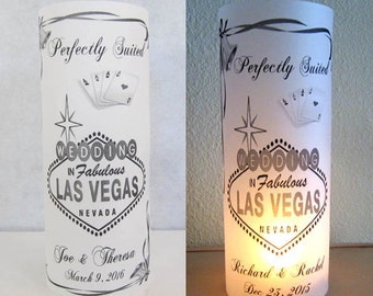 12 Personalized Las Vegas Wedding Centerpiece Table Decoration Luminaries, Casino