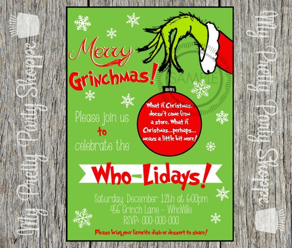 grinch party invitations