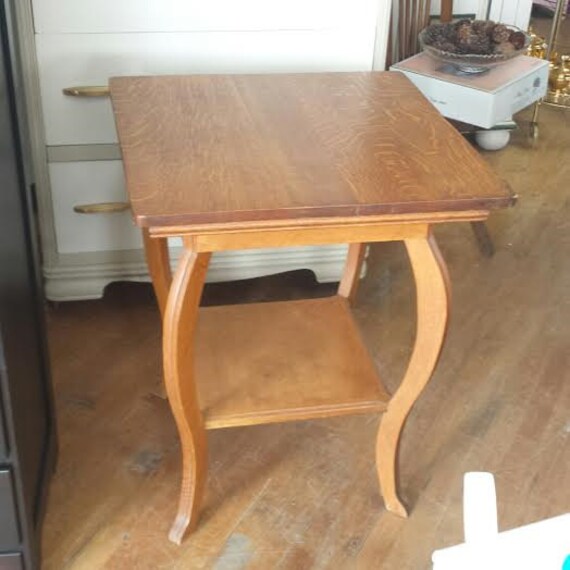 Antique Lamp Table Tiger Oak Table End Table Accent Table