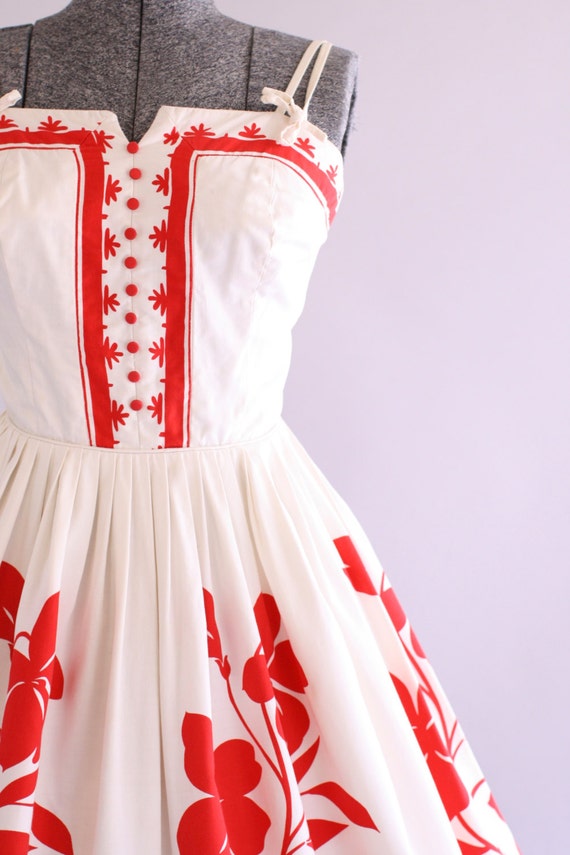 RESERVED LISTING Vintage 1950s Dress / 50s Cotton Dress