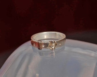Vintage Silver Buckle Ring Size L(5.75)