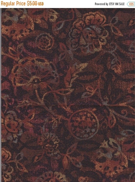 TAXING SALE Brown Floral Fabric Impressions By SewMeNowFabrics