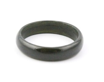 Black Nephrite Jade Narrow Band Ring, 5mm- 10% off - Promo Code "SUMMER17"