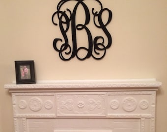 Wooden Monogram Initials, Wall Hanging, Nursery Decor, Wood Monogram Painted Wooden Letters 24 Inch,Wooden Wall Decor, Monogram Door Hanging