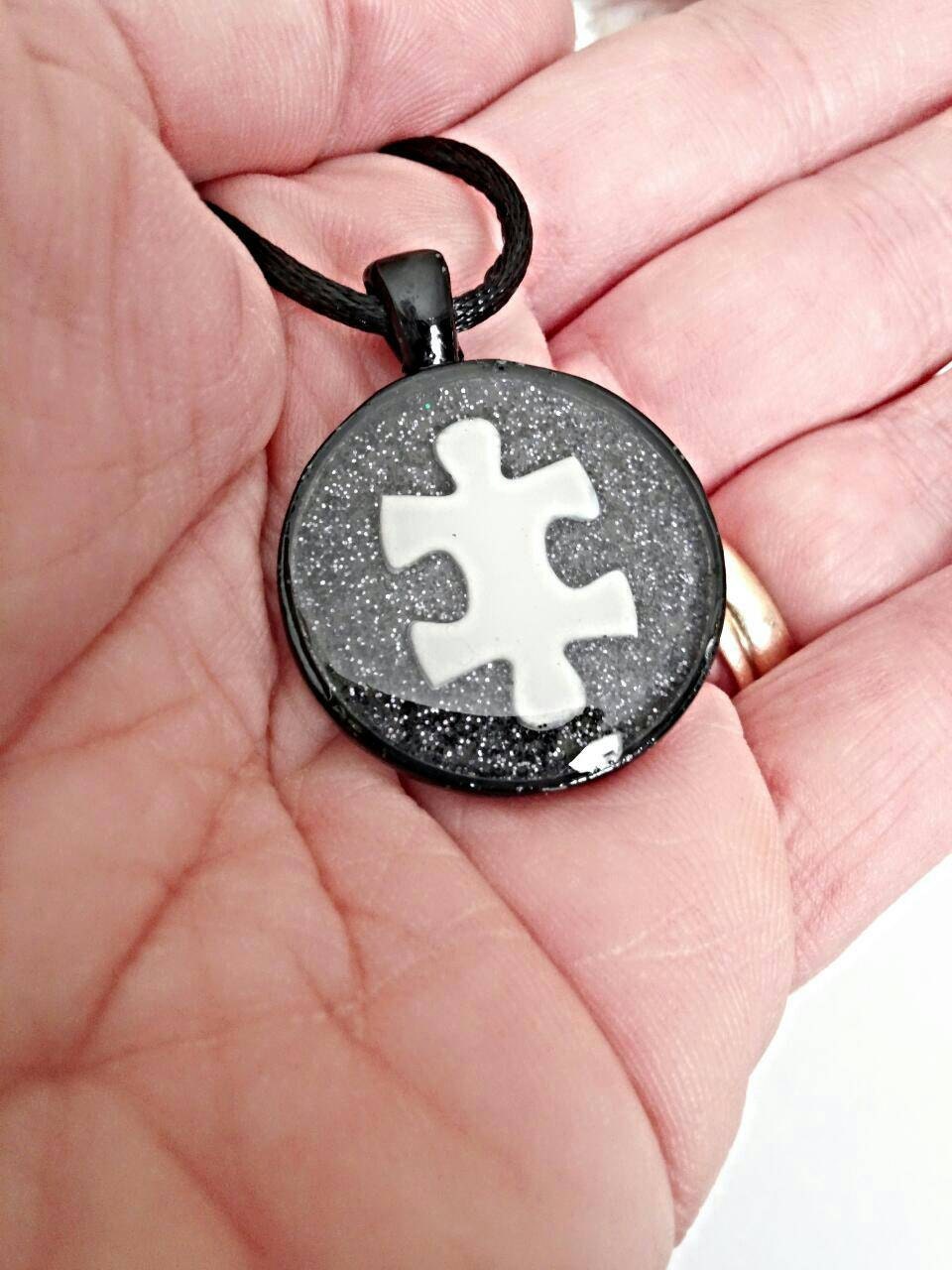 Autism necklace autism awareness jewelry puzzle piece