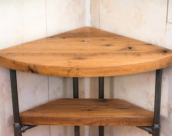 Chic Reclaimed Wood Office Desk how to build a corner desk Reclaimed Wood Corner Table Desk Solid Oak W 26 Black Iron Pipe Legs Chic Reclaimed Wood Office Desk love love love this reclaimed wood desk with hairpin legs Reclaimed Wood Corner Table Desk Solid Oak W 26 Black Iron Pipe Legs