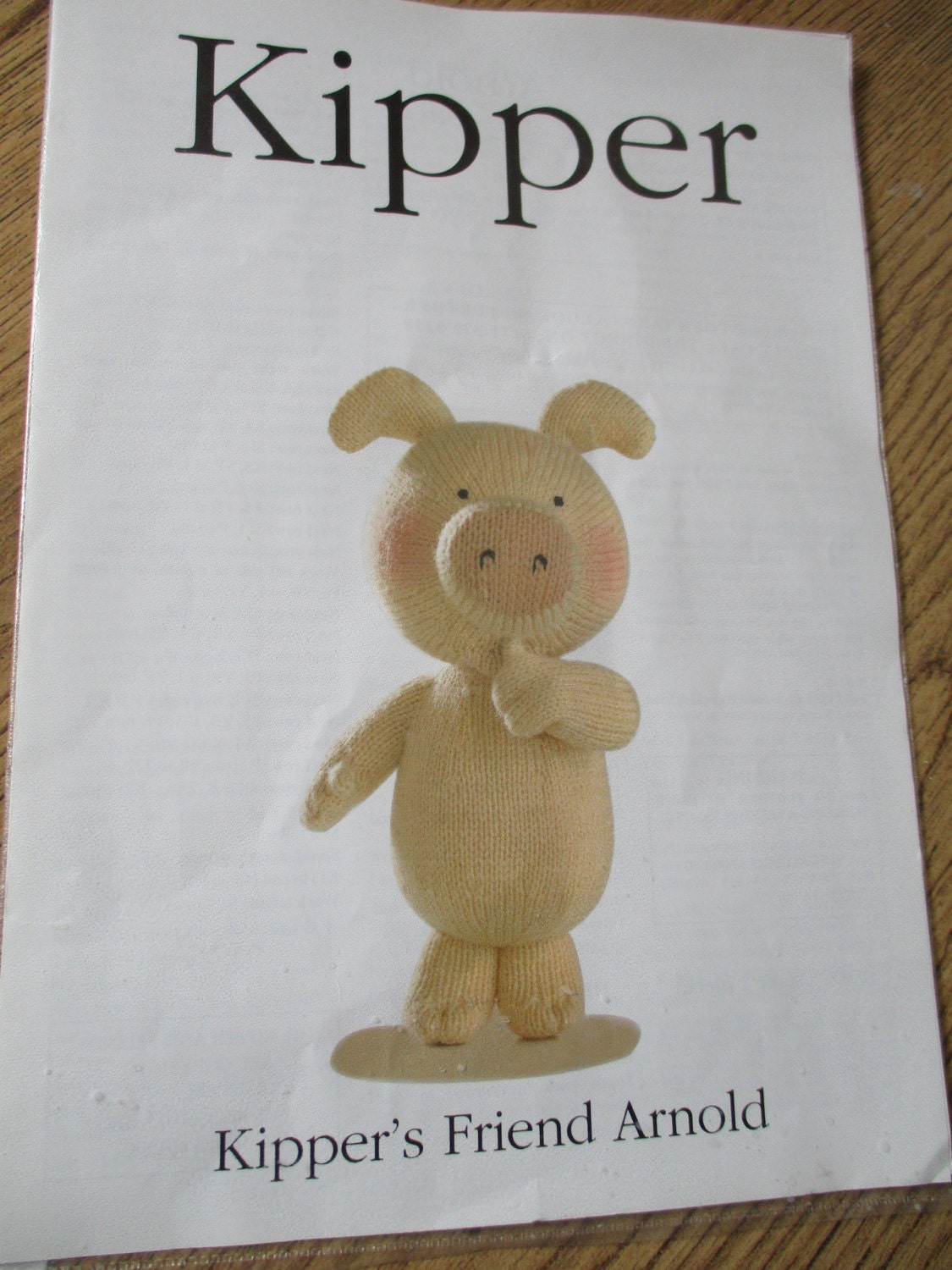 Arnold the pig Knitting Pattern From Kipper the Dog