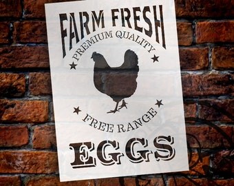 Vintage Fresh Eggs Art Stencil - SELECT SIZE - STCL1107 - by StudioR12