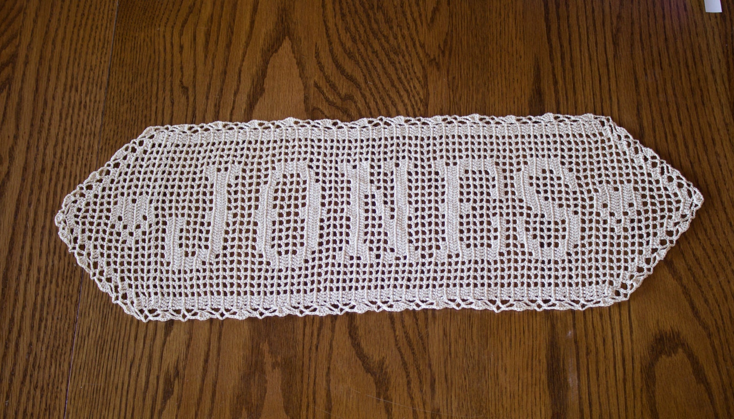 Crochet Name Doily Filet Crocheted Name by BeesHandmadeGifts