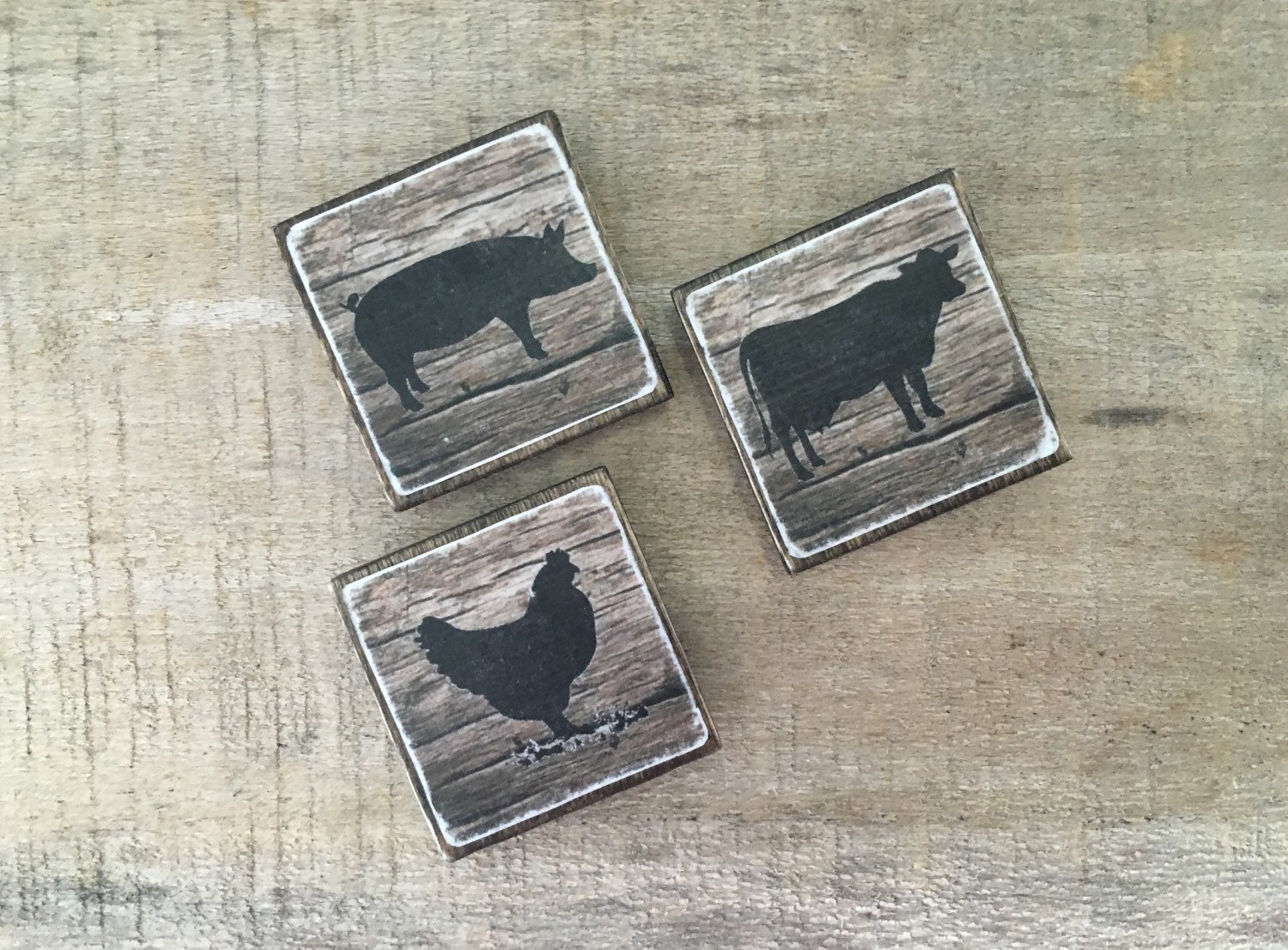 Country magnets country kitchen wooden magnets by OurTinyFarmhouse
