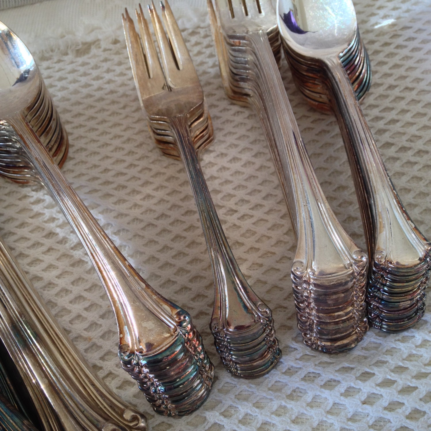58 Piece Flatware Set, Silver Plated, Japan, Plus 6 Piece Matching