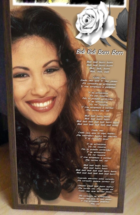Selena Bidi Bidi Bom Bom Lyrics In English SELENA QUINTANILLA PEREZ bidi bidi bom bom lyric sheet by APOSTERS