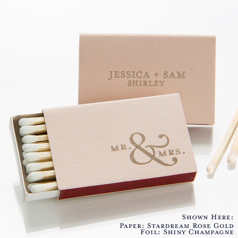 Mr. & Mrs. Personalized Match Boxes Party Favors Custom