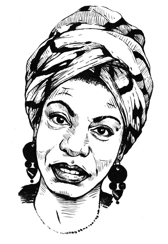 Nina Simone 8 x 10 Archival Print From Original Ink