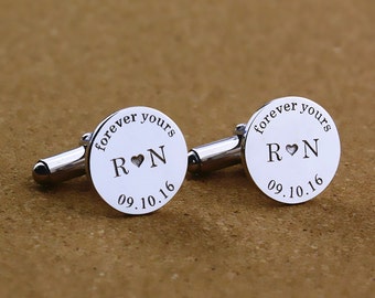 Personalized Wedding Cufflinks,Groomsman Cufflinks,Engraved Cufflinks, Monogram CuffLinks,Groomsman Gift