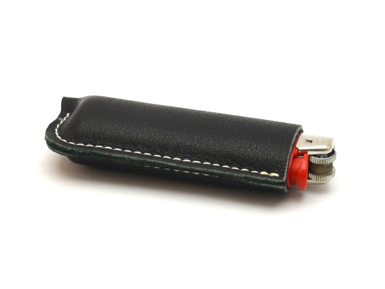 Lighter cover Leather case for Bic cigarette lighter black