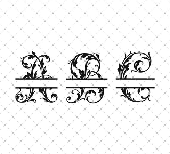 Split Monogram Font SVG Cut Files Digital Font Font Files