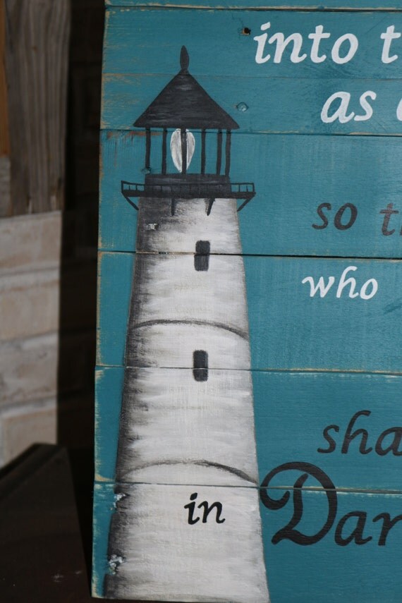 Lighthouse Wall decor painted on wood with bible verse