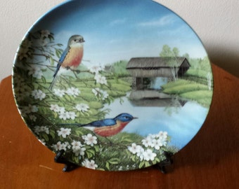 Bluebirds in Spring Limited Edition Plate