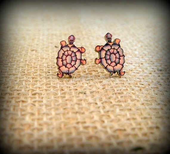 Turtle Earrings Tattoo Earrings Sailor Jerry Earrings