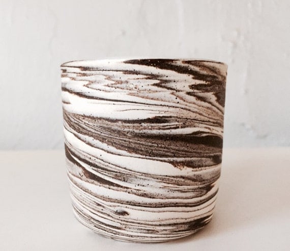 Marble clay Handemade ceramic candle/tealight holder