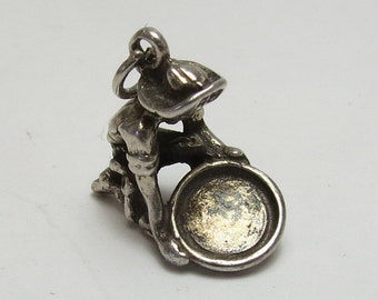 Vintage Gold Panner/Prospector Sterling Silver Charm