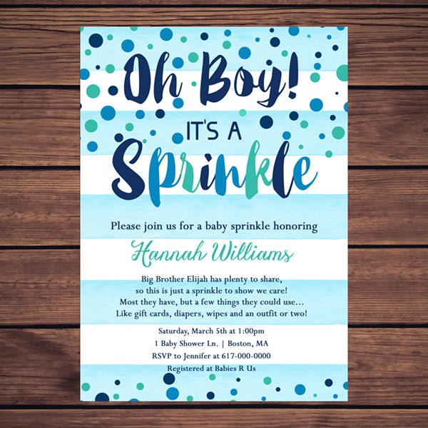 Baby Sprinkle Invitations For A Boy 1
