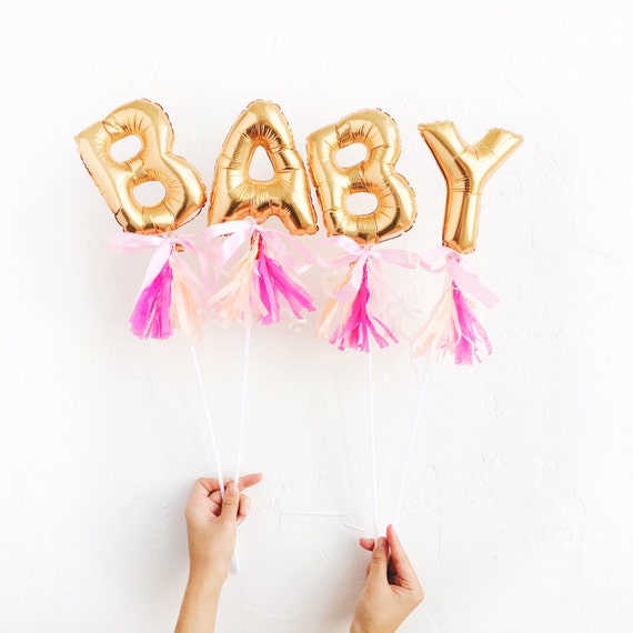 baby balloons mini gold foil letter balloons for vase cake topper foil letter balloons