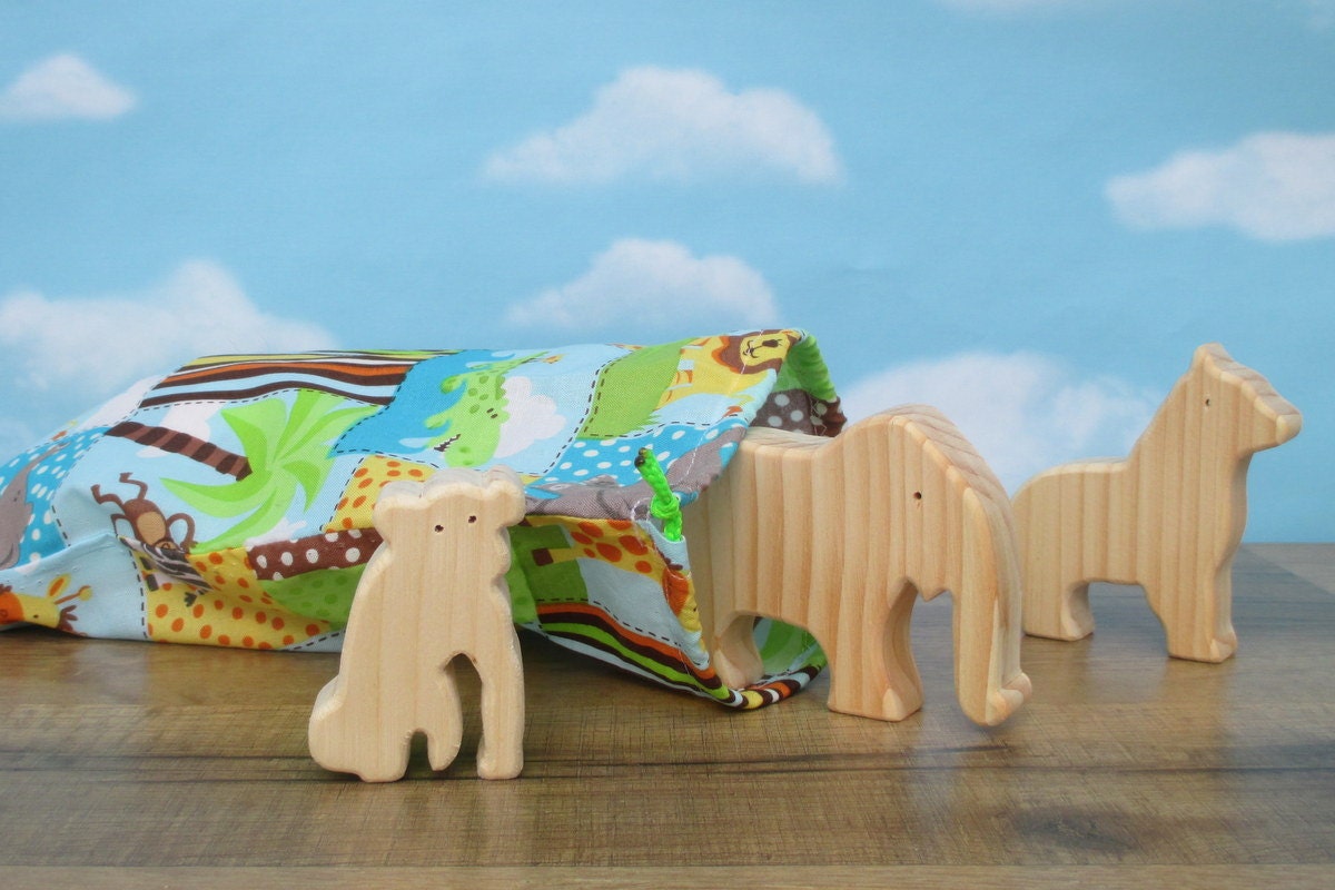 Wooden African animal toys for kids Wooden toy animals