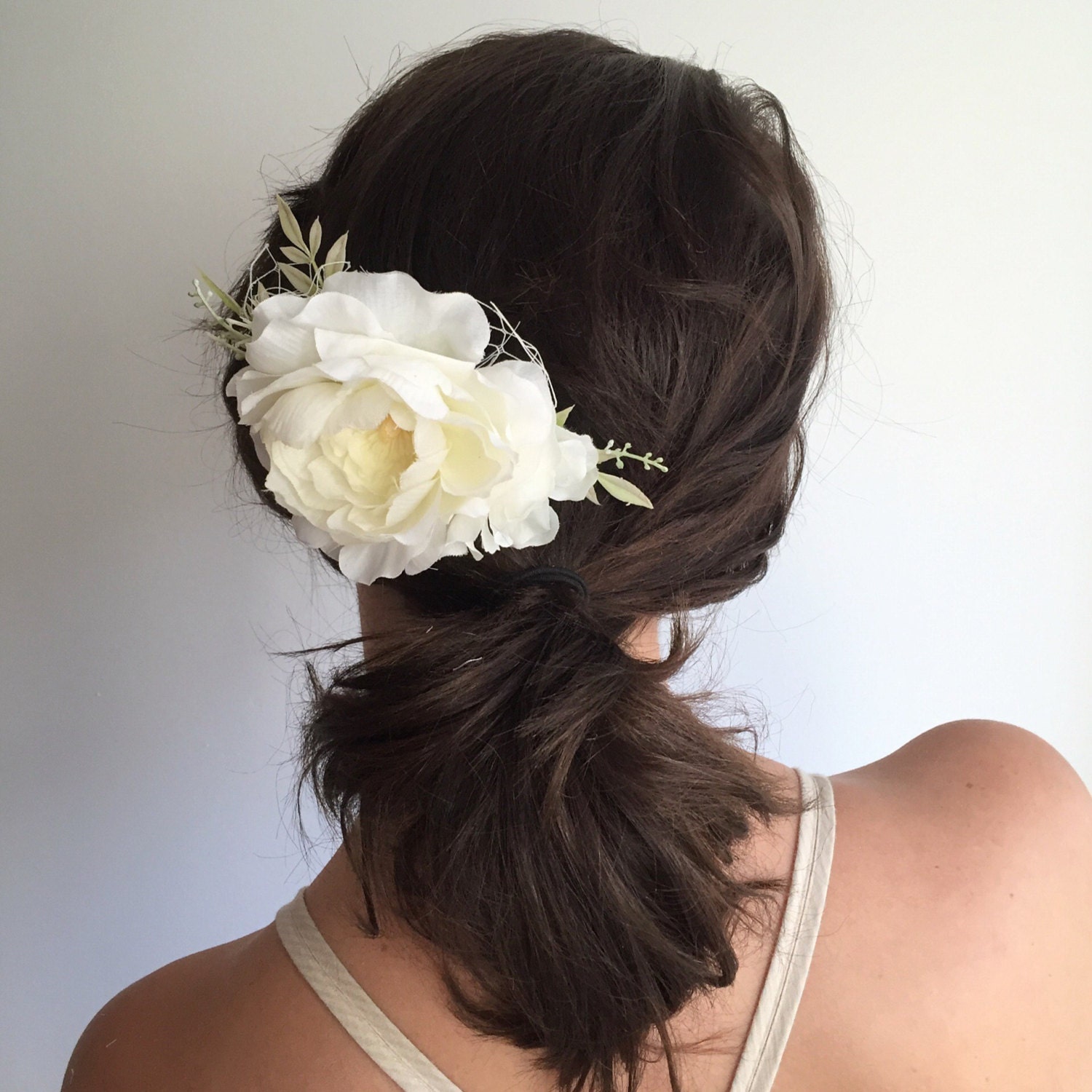 Ivory Bridal Hair Comb Ivory Flower Comb Floral Wedding