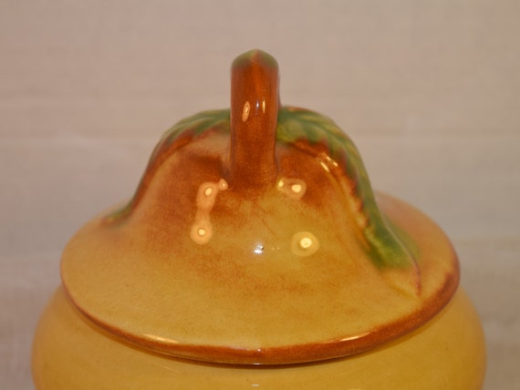 California Pottery Lidded Pear Dish Vintage Calif USA 252