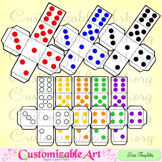 Items similar to Dice Template Die Templates Clipart Digital Dice Cube
