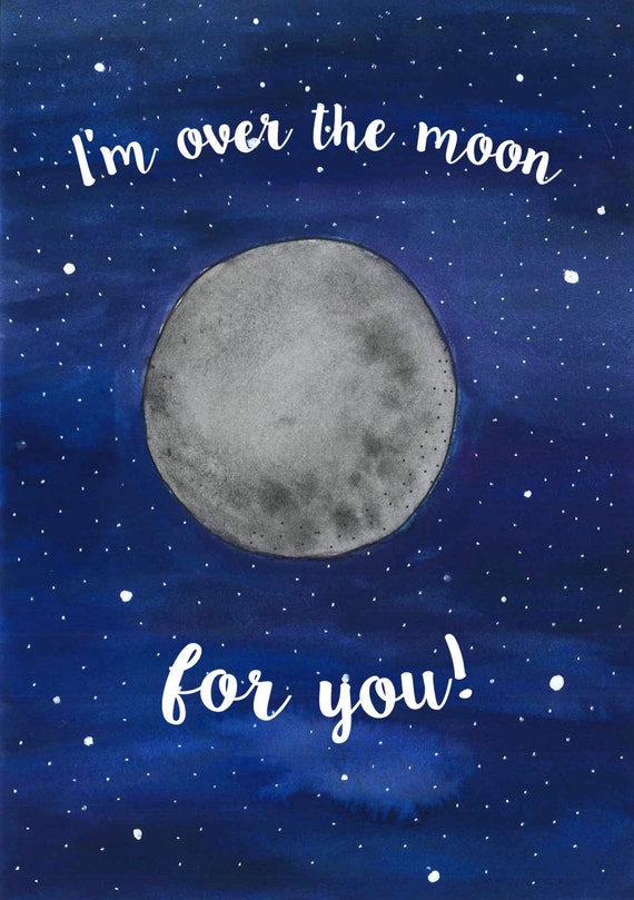 I'm Over The Moon For You Gift Card by Chelsea-Lee Elliott