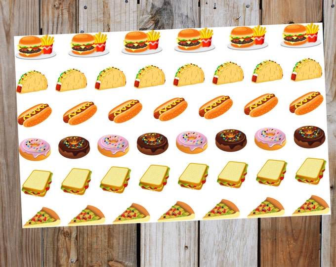 Fast Food Planner Stickers, perfect for Erin Condren, Kiki K, Filofax, Plum Paper, Inkwell, Limelife, Happy Planner