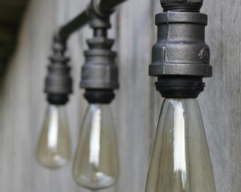 Bathroom Light Fixtures With Edison Bulbs pipe light | etsy Bathroom Light Fixtures With Edison Bulbs pipe light | etsy