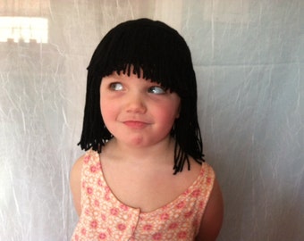 Short Black wig, Cleopatra costume, Costume wig, Cleopatra wig, Flapper costume, Kids wigs, wigs for adults, yarn wigs, Halloween costume