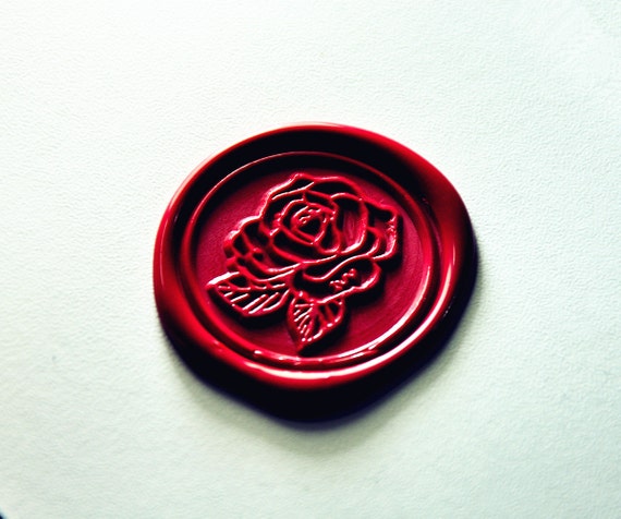 Beautiful rose wax seal stamp flower wax sealing wedding