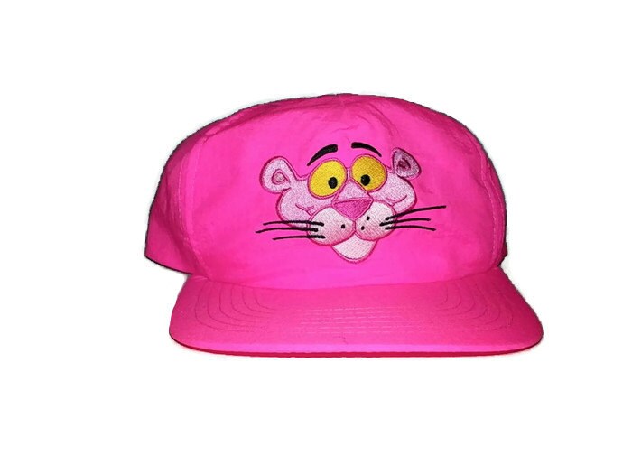 90s Vintage PINK PANTHER Baseball Hat Adjustable Snap Strap in