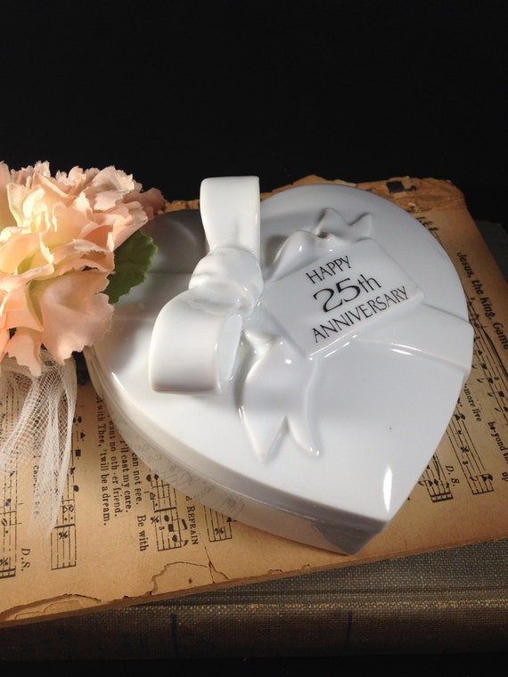 Silver Wedding  Anniversary  Keepsake or Trinket Box 25th