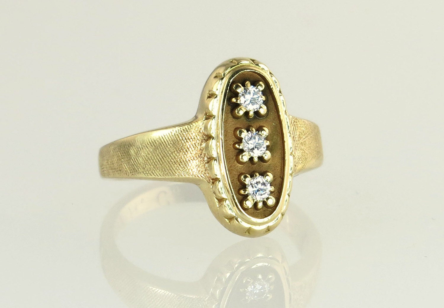 Antique Art Deco OC Tanner 10K Yellow Gold .25ct Genuine