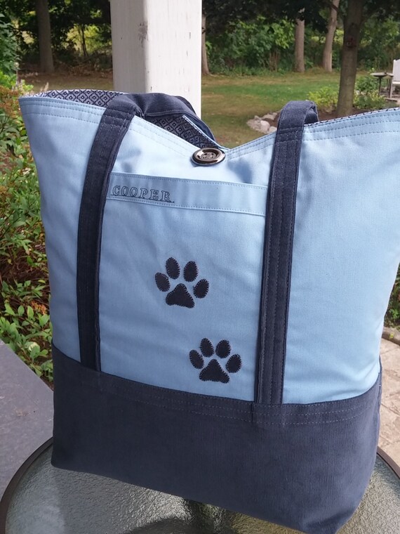 Personalized Dog Tote Bag Pet Travel Bag with Name Made to