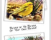 Digital Collage Postcard, Desert Bird, Yellow Warbler, 4x6 or 5x7 Handmade, Outdoors, Desert Wildlife Digital Collage Postcard, Desert Bird, Yellow Warbler, 4x6 or 5x7 Handmade, Outdoors, Desert Wildlife