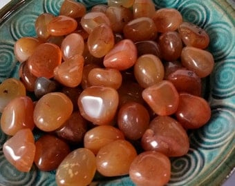 Beautiful Glossy Tumbled Carnelian Stones 2 pieces