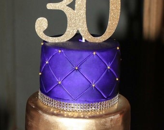 30th Birthday Cake Topper, 30th Cake Topper, 30 Birthday Cake Topper, Thirty Birthday, Gold Cake Topper, 20th, 40th, 50th, 60th, 70th, 80th