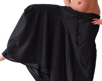 Long Drawstring Skirt Balloon Skirt black