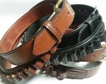 Full Grain Leather Cartridge Belts