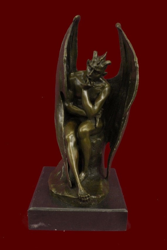 Real Bronze Lucifer Statue / Devil Sculpture / by BronzeCreations