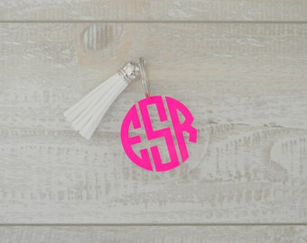 Monogram Keychain with Tassel